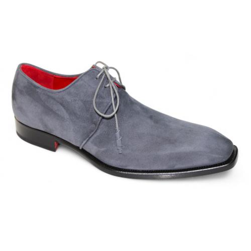 Emilio Franco "Gabriele" Grey Genuine Italian Suede Leather Lace-Up Dress Shoes.